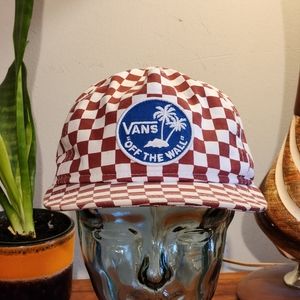Vans Off The Wall Burgandy Checkerboard Snapback Hat